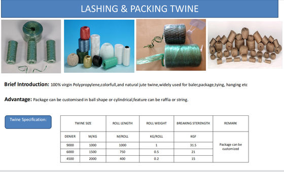 UV Resistant Polypropylene Tying Twine with High Tensile Strength (105KGF - 250KGF) and Customizable Length for Greenhouse and Agriculture